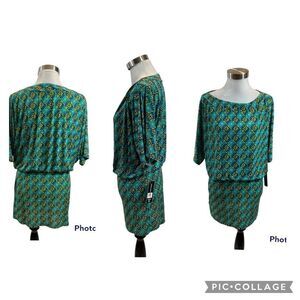 New With Tags Magic Avenue 3/4 Sleeve Lightweight Print Mini Dress Size Medium
